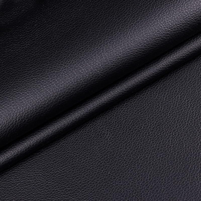 Deepa Ribusu PVC Faux Leather Fabric 160 × 300 Cm, Black (Upholstery / Car Seat / DIY)