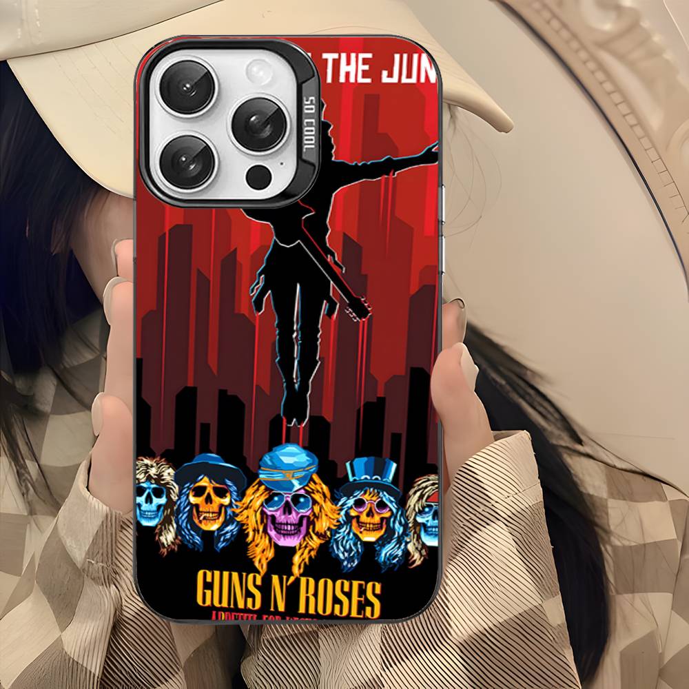 GUNS N ROSES Для iPhone 17 16 15 14 13 12 11 Pro Max Plus Матовый Цветной Задний Чехол для Телефона