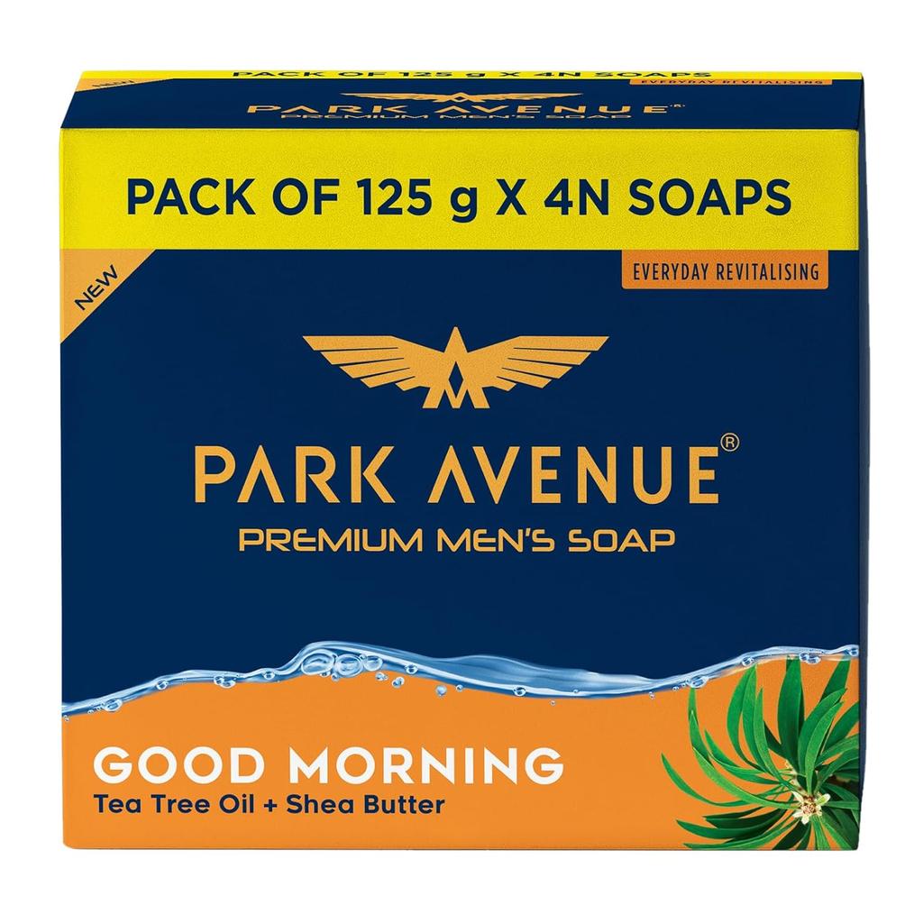 Park Avenue Premium Men’s Soaps Good Morning 125g X 4N Hydrating Bath Soap Moisturizing Fragrance