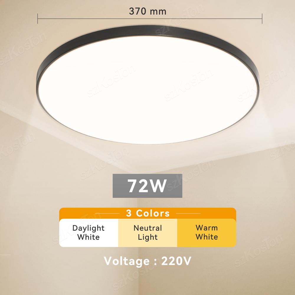 Ультратонкий светодиодный потолочный светильник 37 см, 3 цвета, светодиодные светильники, декор комнаты, внутренний потолочный светильник для кухни, спальни, гостиной, ванной комнаты