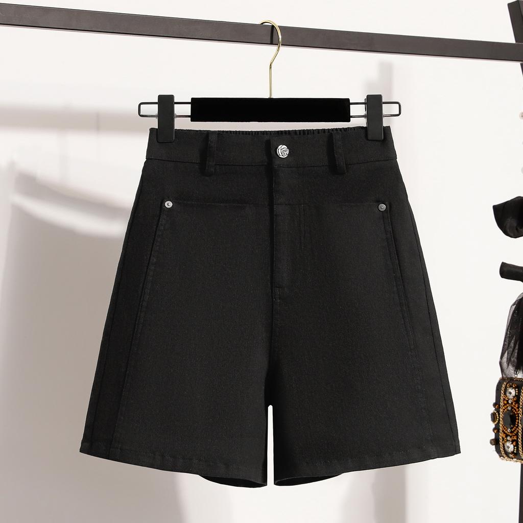 DIMANAF Plus Size 2025 Женские шорты, брюки, летние эластичные однотонные свободные джинсы-шаровары, короткие базовые брюки с высокой талией