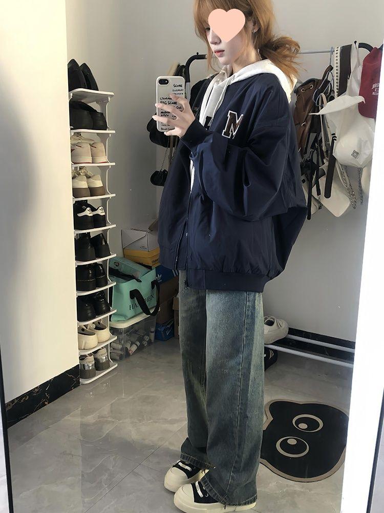 Retro Loose Couple Baseball Jacket: Plus Velvet, Versatile College Style, for Cooler Seasons