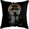 45*45СМ Современная гостиная Черное золото Африканская леди Женский стиль Внешний вид Арт-деко Наволочка для диванной подушки Чехол для подушки
