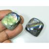 114Cts. Лабрадорит 2 шт. Октагон Мульти Кабошон Натуральный Драгоценный Камень 27-28 ММ SK-1285