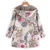 Ретро мода теплая шерстяная куртка с цветочным принтом карманный капюшон с длинными рукавами повседневный темперамент тонкий женский 2024 новый топ