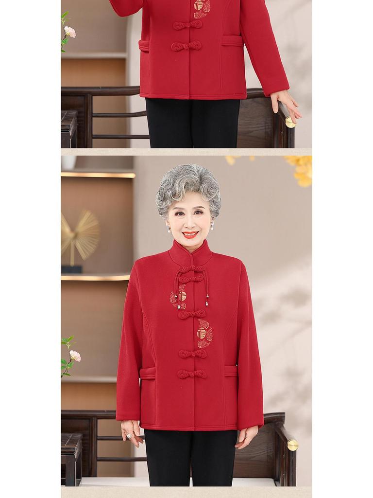 Осенняя верхняя одежда: Топ в стиле тан, вязаный кардиган и зимняя одежда на флисовой подкладке для женщин среднего и пожилого возраста