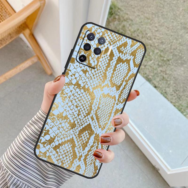 Чехол под змеиную кожу для Oppo A60 A80 A40 A17 A57 A77 A74 A54 A94 A78 A98 A18 A38 A58 A96 A76 A16 A15 A5 Pro