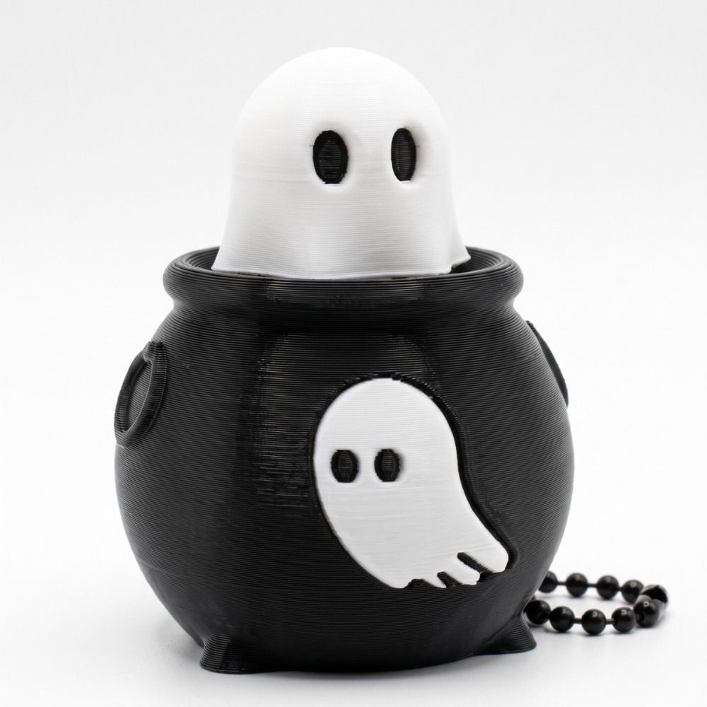 Creative Halloween Clicker Keychain Funny Decompression Button Toy 3D Printed Pendant School Bag