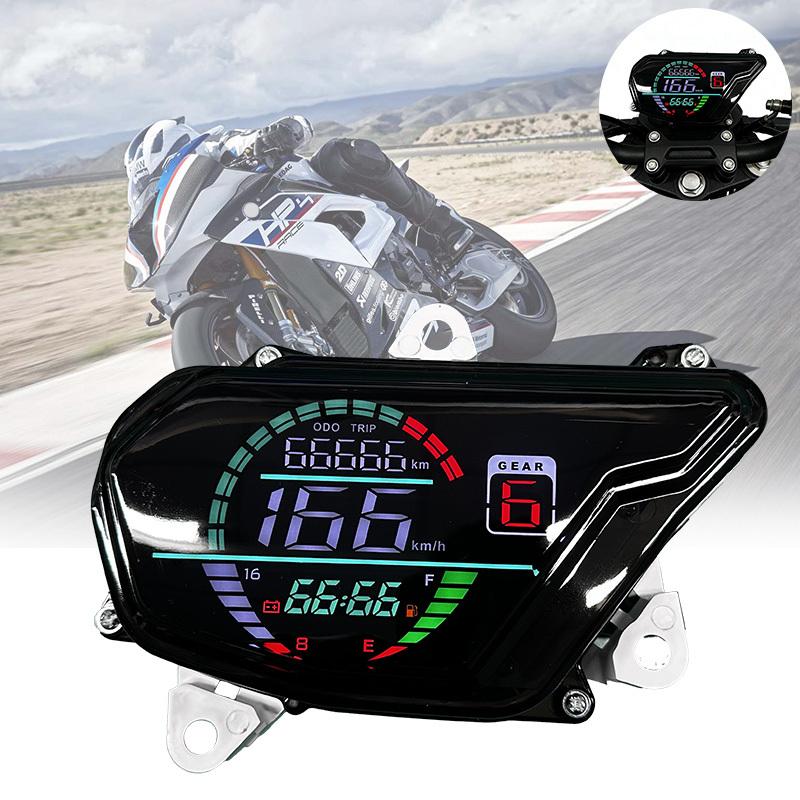 Multi-functional LED Motorcycle Speedometer Odometer Digital Dashboard Tachometer Instrument Panel for Honda POP 110i POP110i