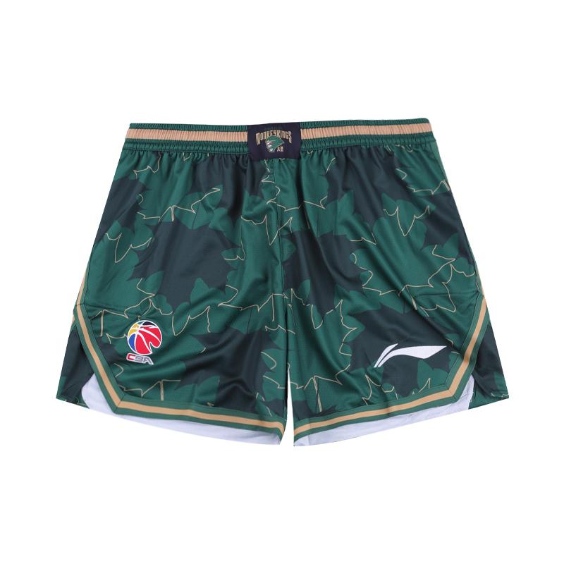 Баскетбольные шорты Li Ning CBA Series Sports Casual Competition Elastic Logo Color Block Printed Classic Edition 24-25 Season Nanjing Team AAPU501-1