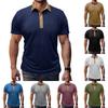 Men's Solid Color Button Pocket Lapel Short Sleeve Top Men's Casual Fashion Shirt