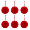 6PCS Plush Balls Christmas Tree Hanging Ornament Fluffy Ball Hanging Ornaments  Christmas Tree Decor