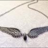 Angel Wings Feather Pendant Necklace With Alloy Chain For Women And Men