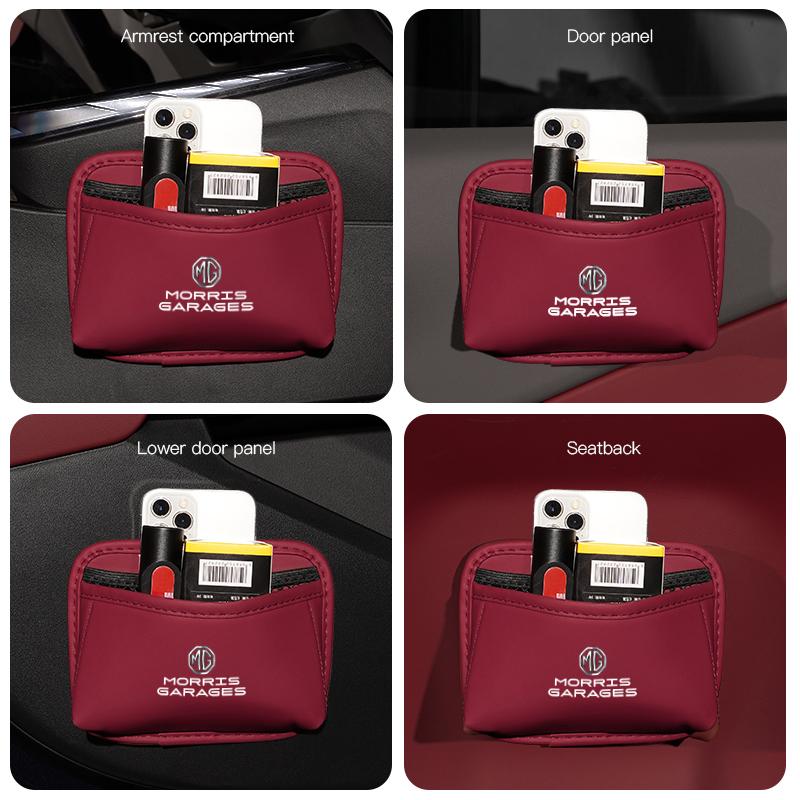Car Leather Storage Bag Multifunctional Organizer Box For MG ZS MG4 MG5 MG7 MG3 MG6 HS Cyberster Hector Gloster EZS-Pure ZX TF q1