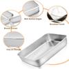 Pan with Lid, 9.4”x 7” x 2” Stainless Steel Rectangle Sheet Cake Pans for Toaster Oven, Metal Covered
