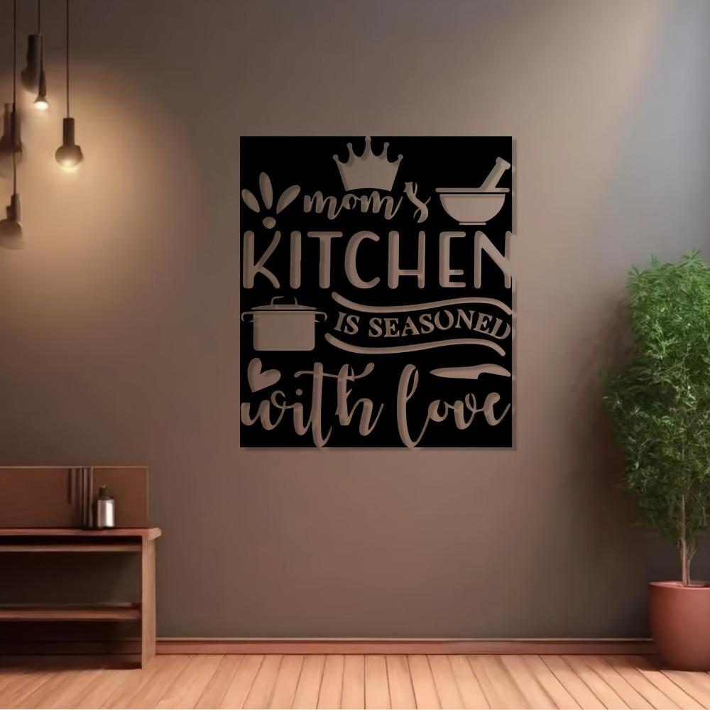 Декор для кухни из кованого железа, Ржавеющая металлическая скульптура для мамы, Знак в стиле кантри для готовки, Настенная роспись для забора на улице, Подарок для мамы