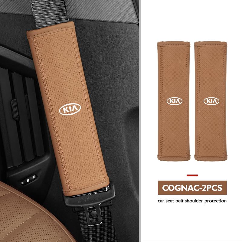 RTMZ5 For KIA Car Safety Belt Shoulder Protector Pad Leather Seat Belt Cover Accessories K5 K2 Rio Optima Sportage Venga Sorento