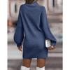 YYFS Женская мода повседневная осень-зима однотонный принт длинный рукав полуводолазка свитера