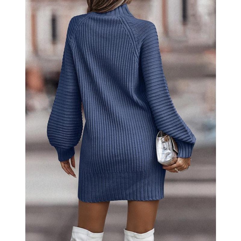 YYFS Женская мода повседневная осень-зима однотонный принт длинный рукав полуводолазка свитера