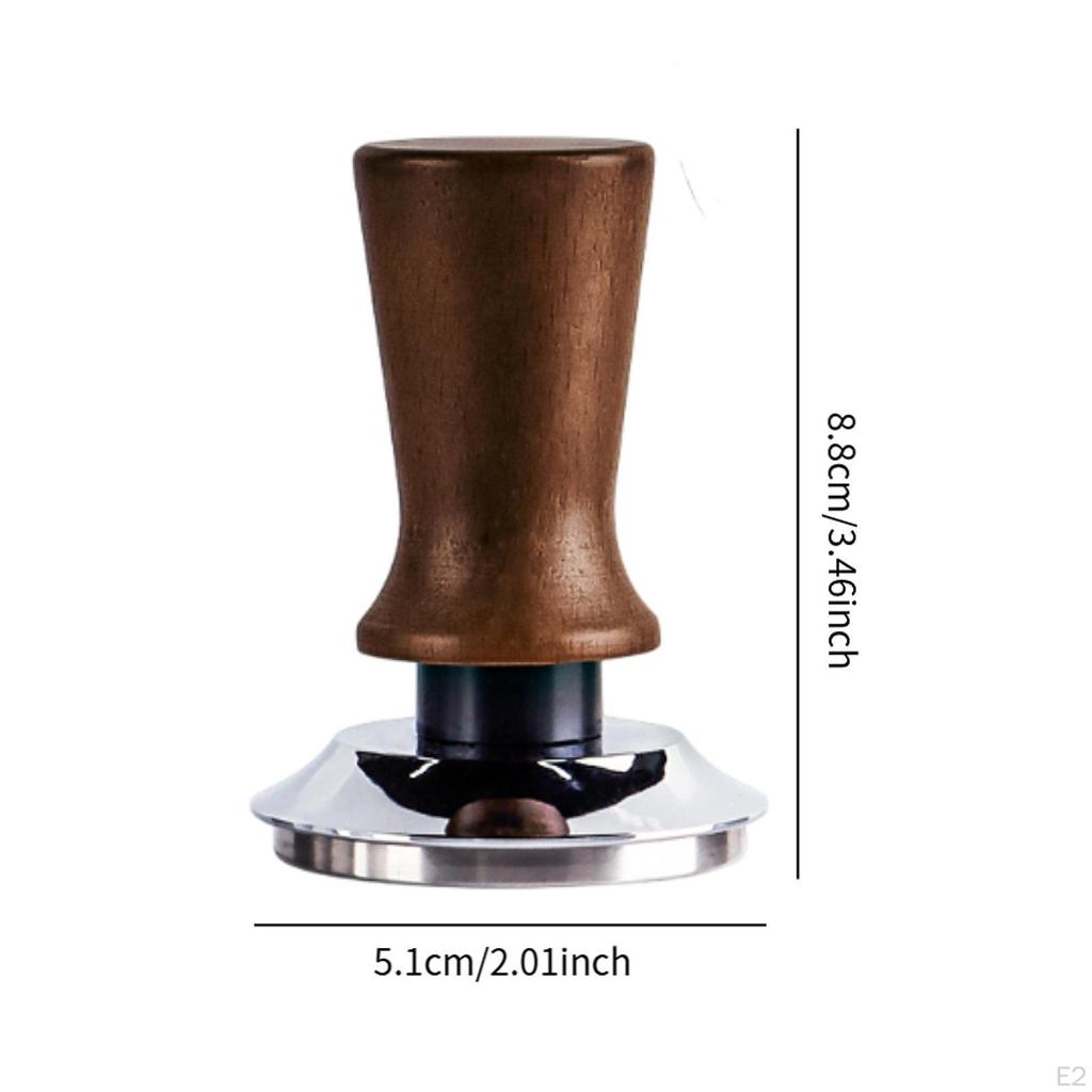Coffee Tamper ,Espresso Tool Wooden Handle Stainless Steel Base Powder Bean Press