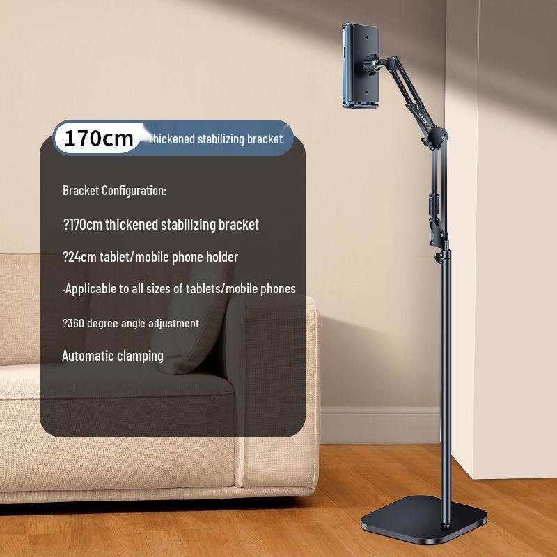360° Rotating Floor Mobile Phone Stand for Live Broadcasts and Overhead Shots