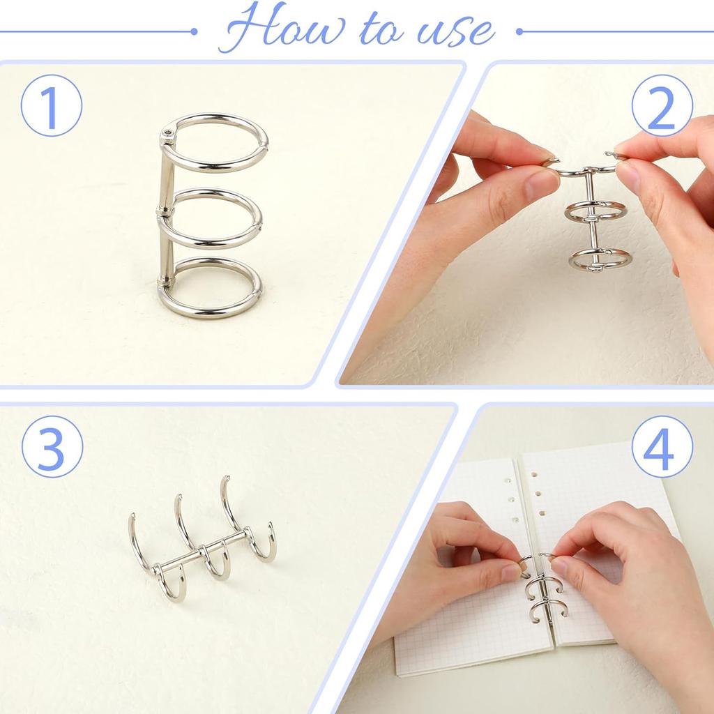2/6/10 шт. 3 кольца металлические свободные листы скоросшиватели книжные кольца защелкивающиеся разделенные шарнирные для DIY дорожный дневник фотоальбом блокнот переплет корешки