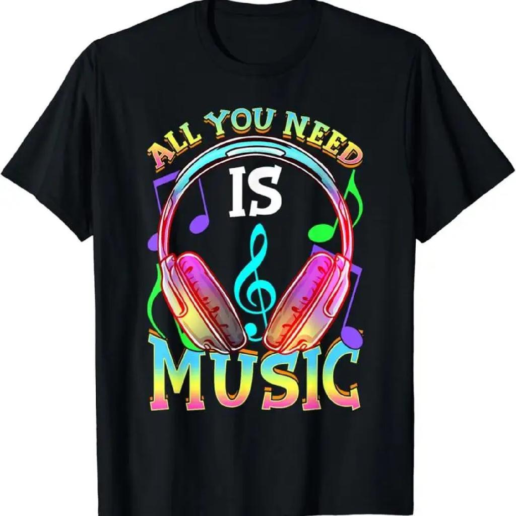 NEW All you need is music DJ Headphones lover producer T Shirt S 3XL