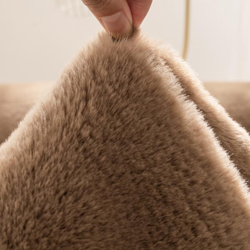 Зимняя утолщенная диванная подушка с кроликом, плюшевая теплая подушка для дивана, чехол для полотенец, нескользящий