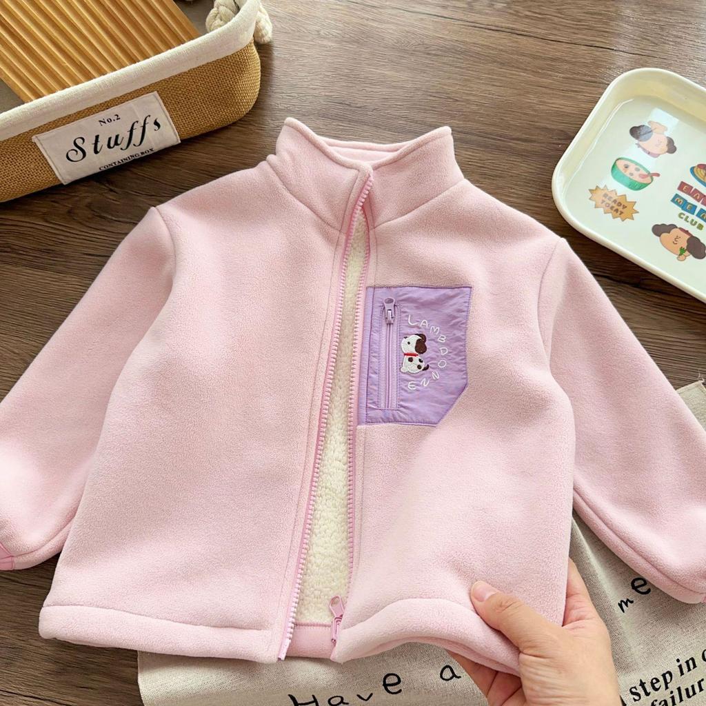 Boys' Embroidered Outdoor Jacket - Warm Winter & Autumn Outerwear for Kids