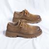 FashionClassic Brand Men's Suede Leather Shoes Thick Soled Lace Up Oxford Shoes Commuting Interview Men's Business Shoes Handmade Soles