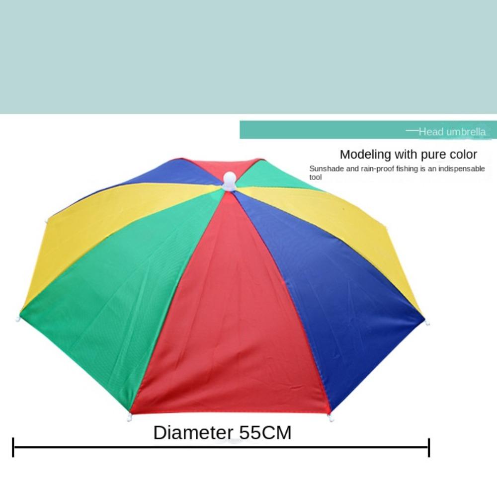 UV Protection Rain Umbrella Hat Foldable Fishing Headwear Cap Beach Umbrella Hat Sun Shade