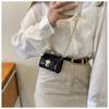 Style Leather Shoulder Bag Chain Mini Crossbody Bag Fashion Buckle Girl Small Purse Lipstick Bag