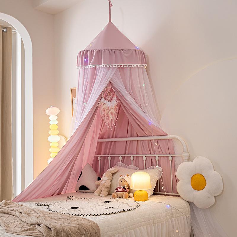 Балдахин-купол для детской кровати, комнатный, светонепроницаемый, ветрозащитный, для прикроватной тумбочки, потолочный, затемняющий, двухслойная сетка от комаров
