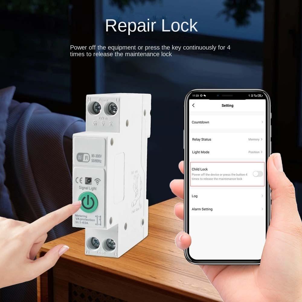 Electricity Statistics Tuya WiFi Smart Circuit Breaker Din Rail Switch  Smart Home