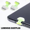 2 шт. Светящаяся заглушка для защиты от пыли для телефона, Силиконовая заглушка для порта зарядки против потери, Водонепроницаемая и пыленепроницаемая заглушка для порта питания телефона, Подходит для iPhone и Type-C