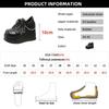 2024 New Metal Chain Punk Gothic Shoes Woman Thick Bottom High Wedge Sneakers for Women 2024 New Black Chunky Platform Shoes