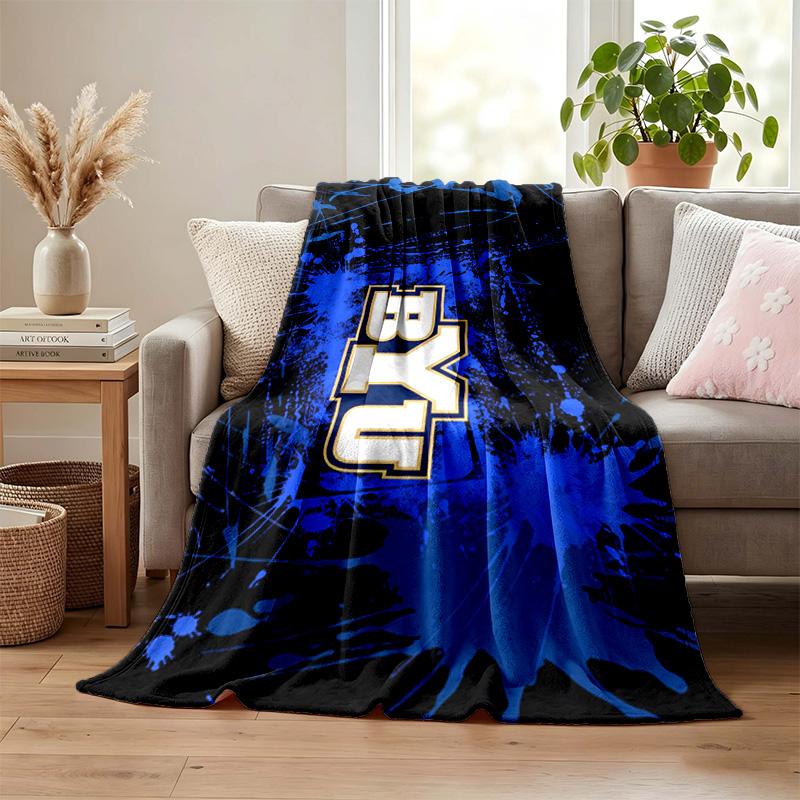 BYU Cougars blanket Flannel Blanket Soft Cozy Plush Throw for Sofa Bed Lightweight Home Decoration