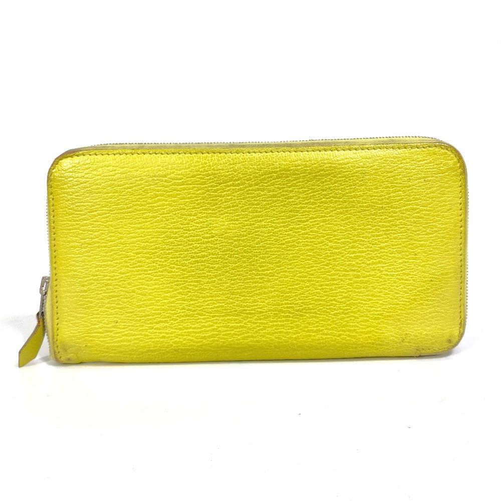 HERMES Long wallet Azap Long Zip Around Long Wallet Chevre yellow