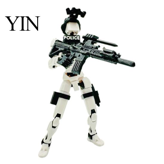 Decorative Soldier Figure Action with Accessories, Multi-Joints Movable Model, 3D Printed Articulated Dummy Robot for Desktop Decoration Display