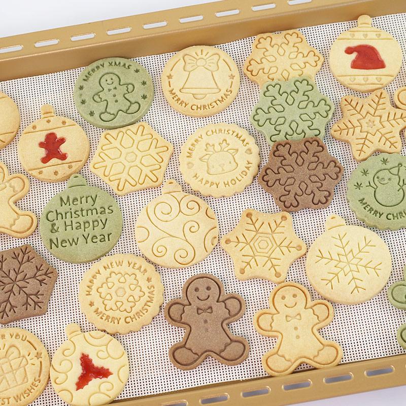 8Pcs Round Christmas Snowflake Cookie Cutter 10Pcs Gingerbread Man Cookie Cutter Perfect for Holiday and Christmas Baking 1