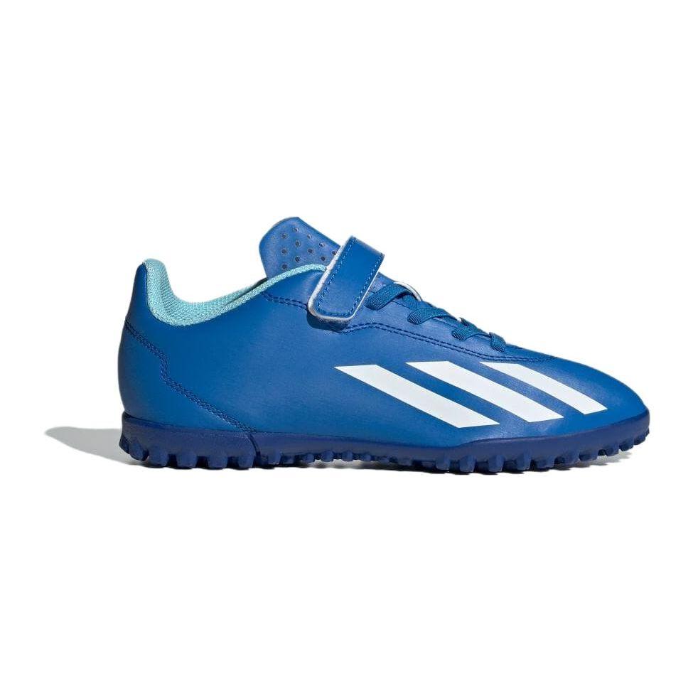 Adidas X Crazyfast.4 Synthetic Leather Artificial Turf Shock Absorbing Durable Low Top Football Shoes Kids Football Shoes Blue IE1591