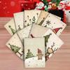 20 Sheets Christmas Postcard Vintage Xmas Tree Cat Gingerbread Man Snowman Reindeer Greeting Card for Winter Party Supplies