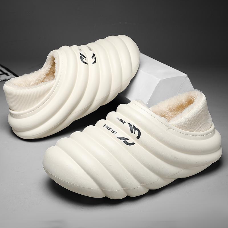 Модные хлопковые тапочки EVa, зимние домашние, наружные, водонепроницаемые, противоскользящие, легкие, теплые, плюшевые, новые стильные туфли, высокое качество, удобные