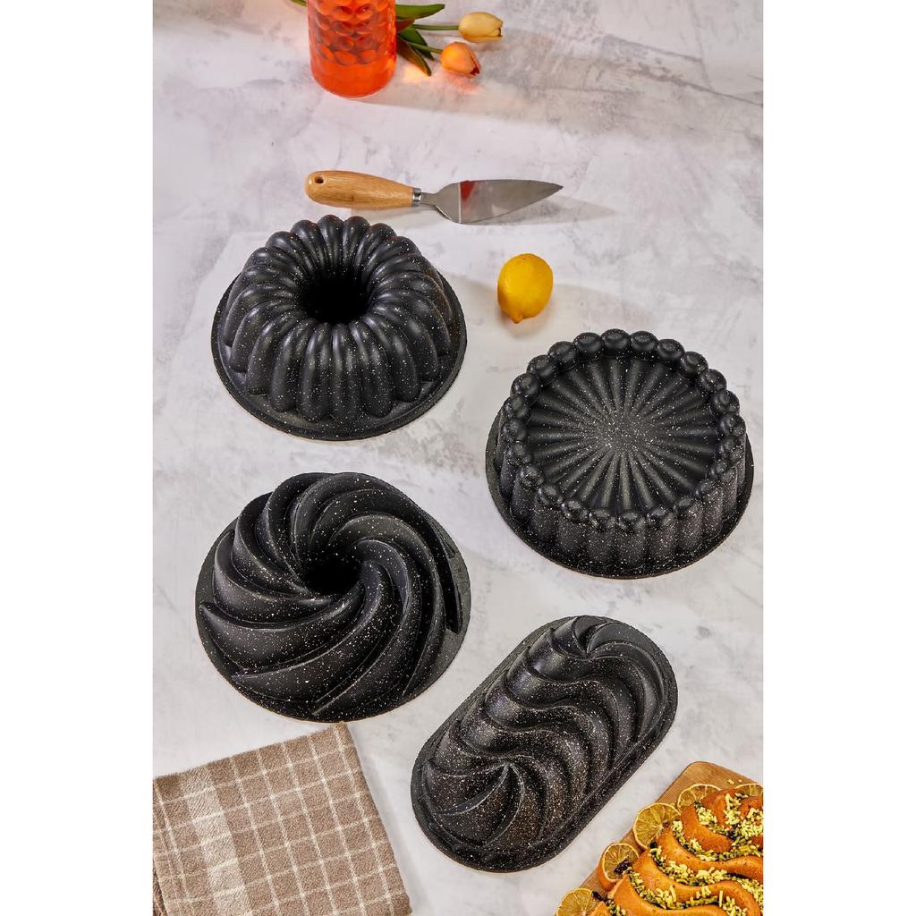 Granite Cast Cake Mold Set 4 Different Model Cake Mold Dowry Set Tart Pie Set