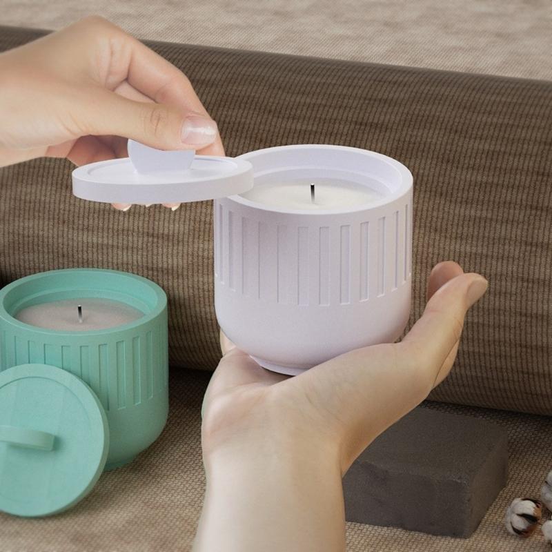 Silicone Storage Jar Mould Jewelry Box Moulds Resin Mold Storage Container Molds with Lid Candle Cup Molds for DIY Craft