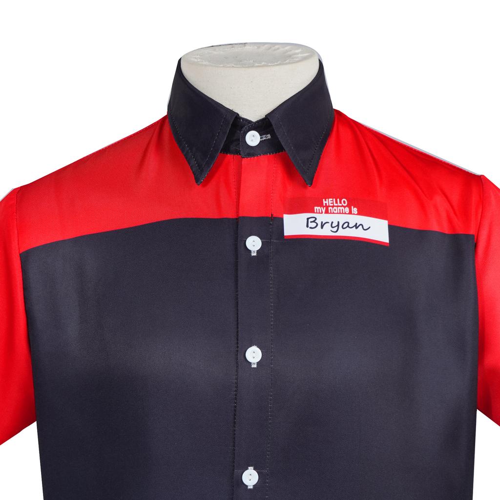 Manny's Burger Bryan Tyler Cosplay Costume, Burger Shop Staff Waiter Roleplay Outfit