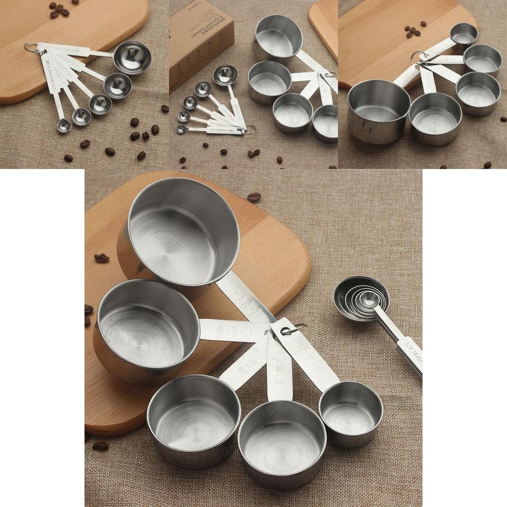 Steel Versatile Stainless Measuring Cups And Spoons Set For Baking Coffee And Sweet Treats
