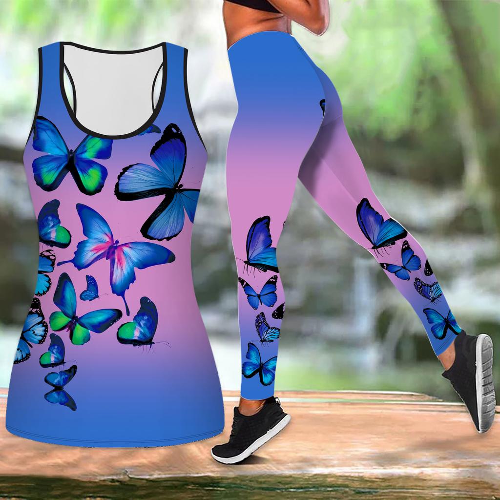 Гортензия Принт Йога Костюм для Женщин Модные Леггинсы Для Тренировок Фитнес Спорт Повседневный Комплект Йоги Спортивный Костюм