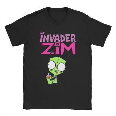 Футболка Invader Zim Летняя Хлопковая Футболка Для Мужчин Новинка Своим Логотипом Футболка С Коротким Рукавом Уличная Одежда Топы