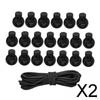 2x20pcs Plastic Cord Locks End Spring Loaded Slider + 3m Bungee 4 , Black, 2 Pcs